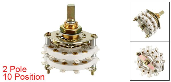 uxcell 1/4pcs Rotary Switch Selector 2 Pole 3/4/5/6/8/9/10/11 Position Selectable 1-2 Deck Band Channel Easily Turned: 2P10T