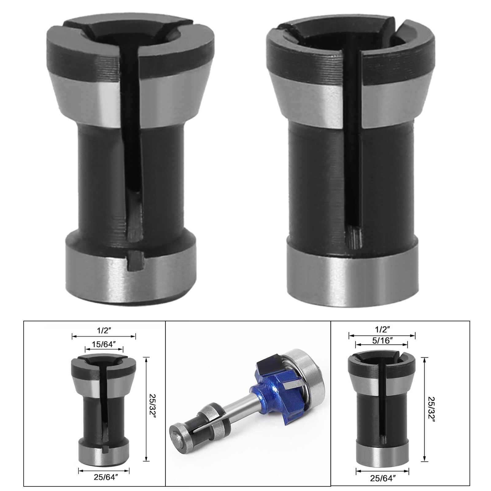 Chuck Spantang Router Bit Chuck Adapter Voor Grave... Grandado