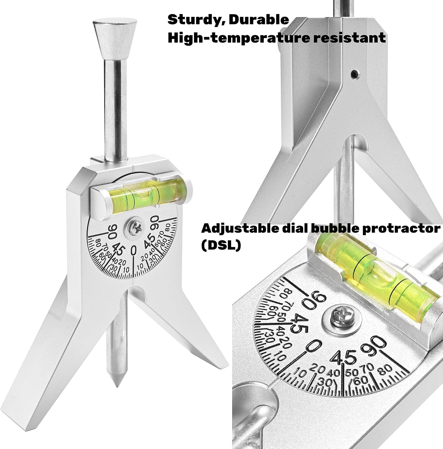 Pipe Center Finder Measure Pipe Diameter With Adjustable Dial Bubble Protractor 4" Y-Type Safety Pipe Marker Centering Head Tool