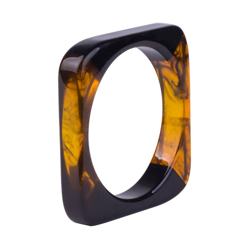 Guanlong Vintage Resin Cuff Bracelet Bangles for Women Indian Mix Color Acrylic Square Geometric Bangle Jewelry: KB130-4