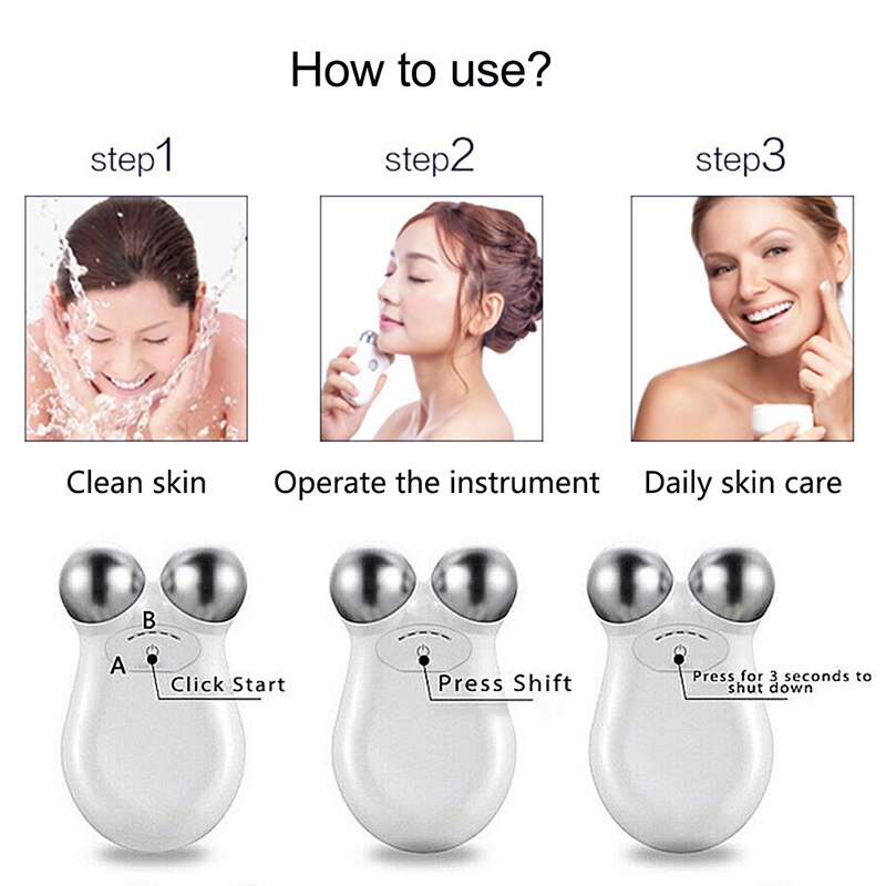 Mini Microcurrent Face Lift Machine V Shaped Lifting Face Electric Facial Massager Beauty Tighten Skin Body Shaping Relaxation