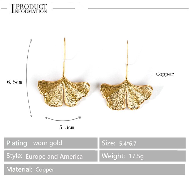 Fan Metal Earrings for Women Jewelry dangle Earrings Bohemia White/Golden fans Earring: MSE-191110384 GP