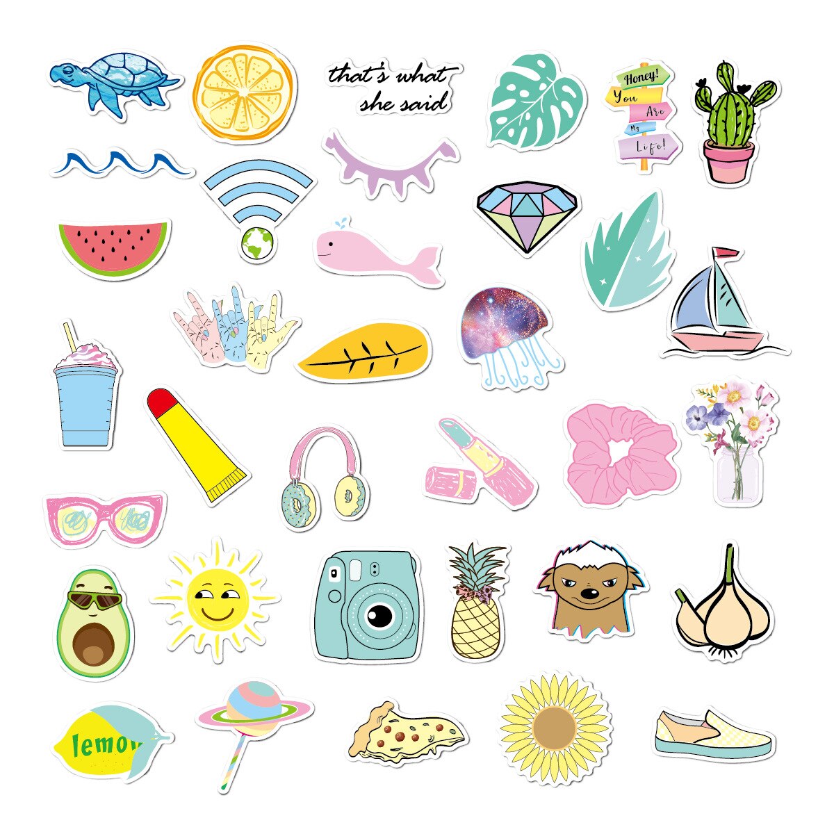 50PCS Cartoon INS Style Vsco Girl Stickers For Laptop Luggage Stickers For Moto Car &amp; Suitcase Cool Laptop stickers