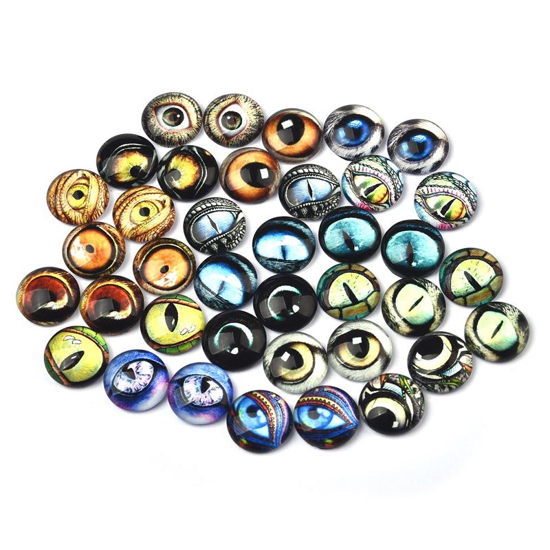 10 st glasögon cabochons runda 6 12mm runda kupol dragon eye dragon cat eye leksaker gör-det-själv smycken tillbehör mix pupillöga cameo: 02-10mm