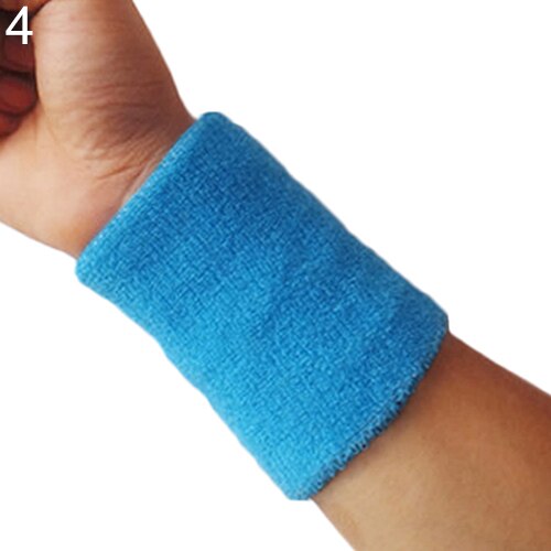 1PC Sports Wrist Band Sweatband Tennis Squash Badminton Wrist Support Brace Wraps Guards Gym Basketball Wristband: Sky Blue