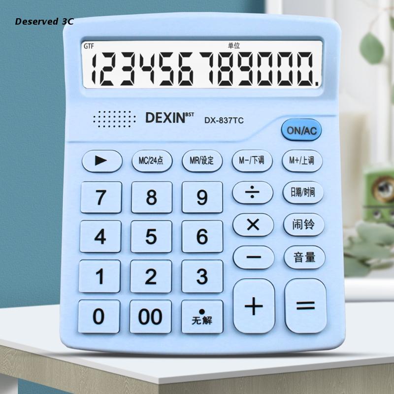LCD Display Screen Desktop Calculator with Battery + Solar Power for Home Office