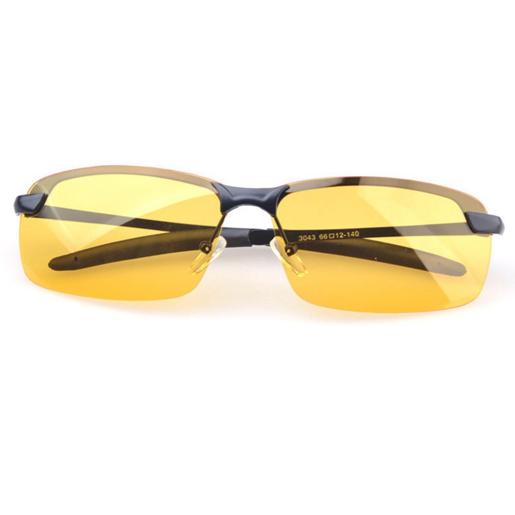 Gafas para conducir de noche antideslumbrantes, gafas Vintage de lujoso, gafas de sol de visión nocturna UV400 para hombre, gafas cuadradas sin montura