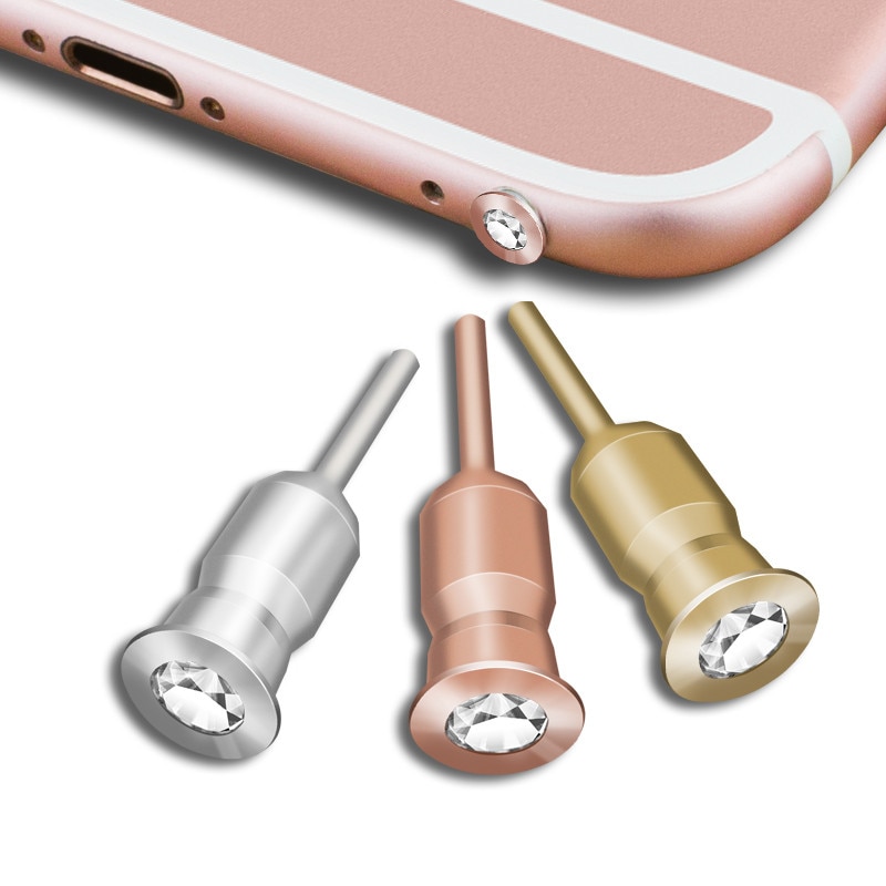 Siancs-conector de 3,5mm para auriculares, tapón antipolvo de Metal para iPhone 5, 6, tableta y PC