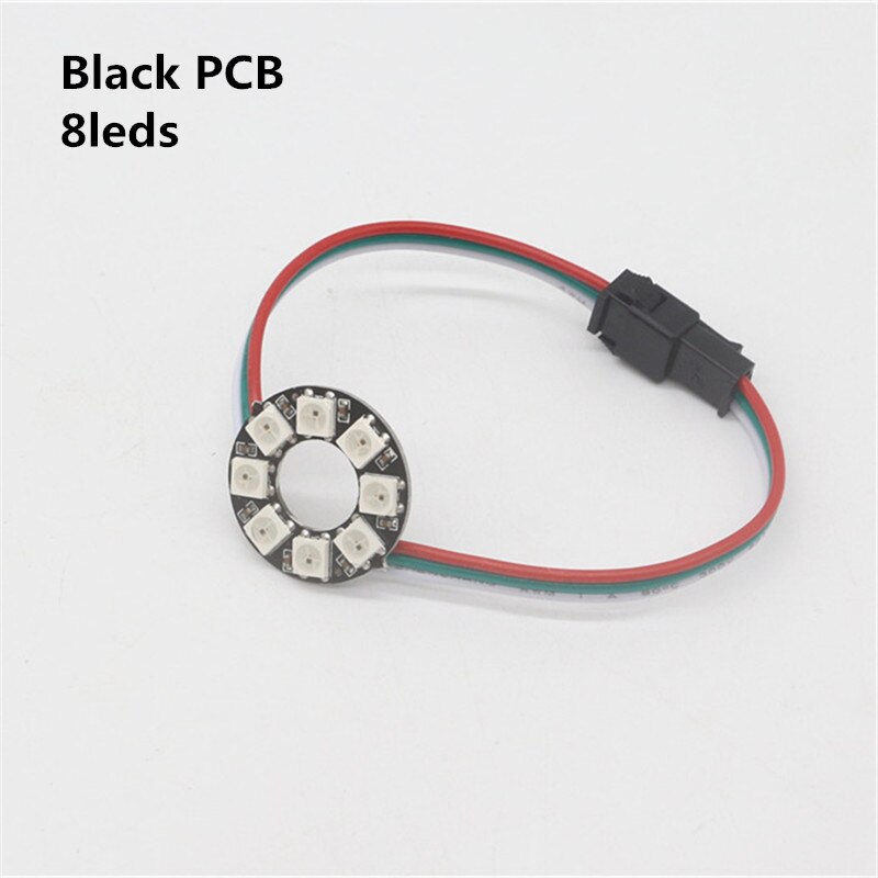 WS2812B DIY LED Ring 8 16 24 35 45 LEDs WS2812B SK6812 Built-in IC 5050 RGB WS2812 Addressable DC 5V LED Module Strip Light: Black PCB 8leds