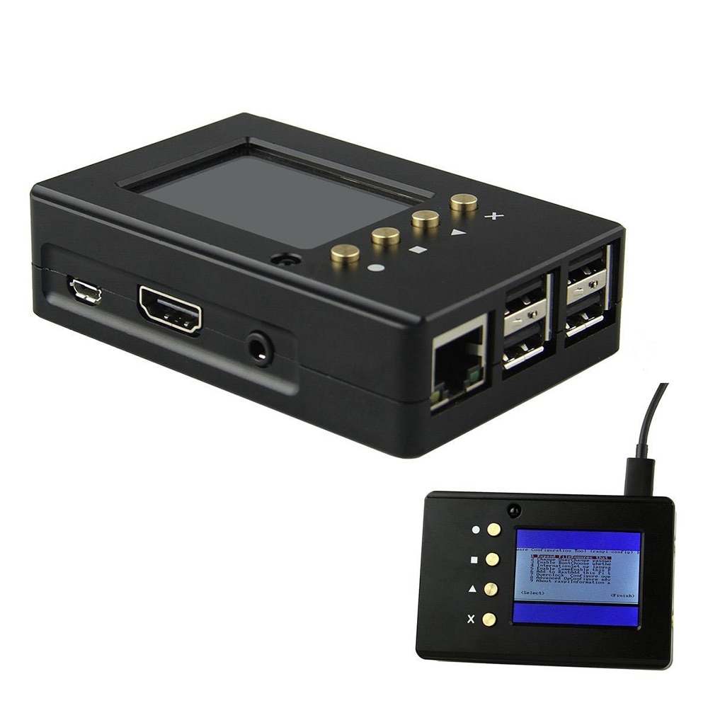 Aluminum Enclosure Case for Raspberry Pi DIY Kit W/2.2 Inch High PPI TFT LCD Screen Kit for Raspberry Pi 2 Model B / B+ / Pi 3