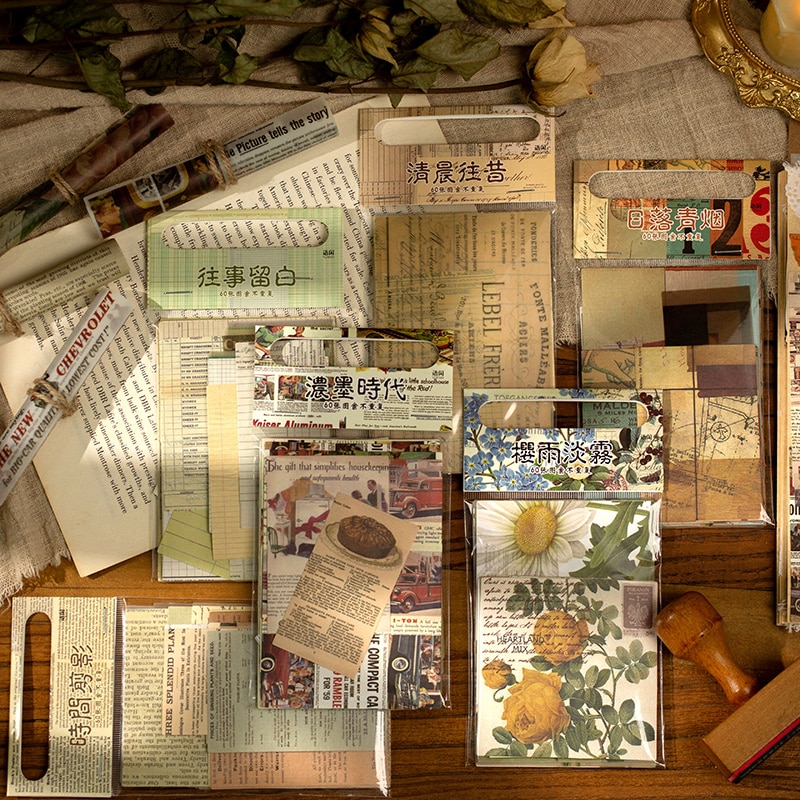 Material de periódico Vintage, papel, organizador de diario, álbumes de recortes, papel de fondo decorativo DIY para manualidades