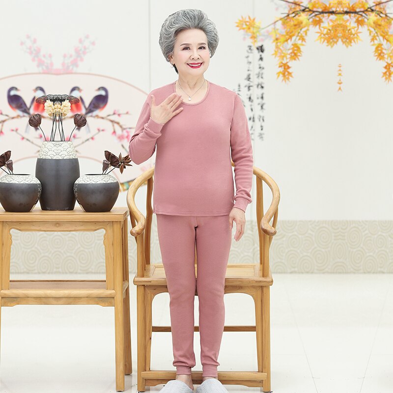 Women's Thermal Underwear Set - 2PC Long Johns - High-Rise Solid Organic Cotton - Plus Size