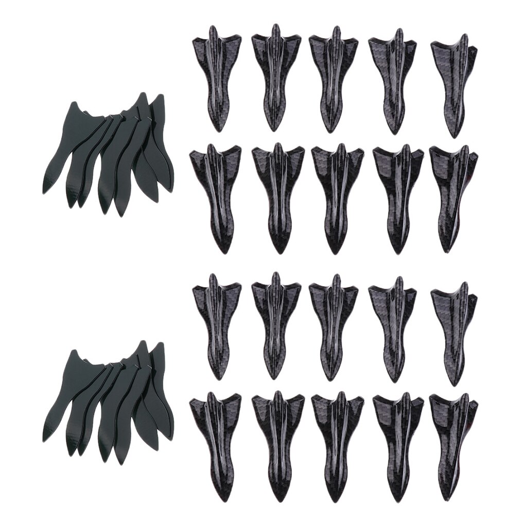 Air Vortex Generator Diffuser Shark Fin 20pcs Set Kit Spoiler Roof Wing Carbon Fiber Pattern (Carbon)