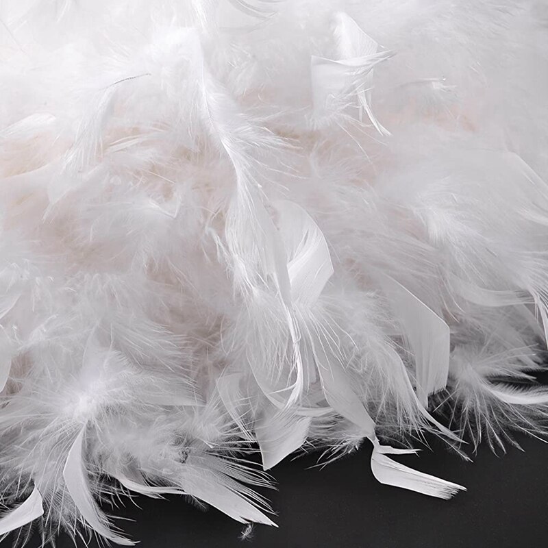 Witte veren kroonluchter lampenkap voor de woonkamer eetkamer slaapkamer staande lamp en tafellamp veren lampenkap