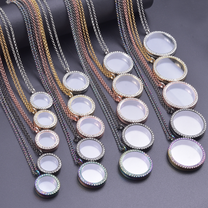 1Pc 25-40mm Clear Ronde Living Foto Medaillon Hanger Kettingen Diy Glas Gedenkteken As Glazen Urn medaillon Vrouwen Collares Sieraden