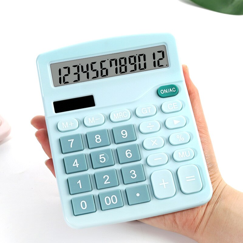Rainbow Calculator True Solar Business Calculator 12-digit Display Financial Office Home Calculator Dual Power System Big Button