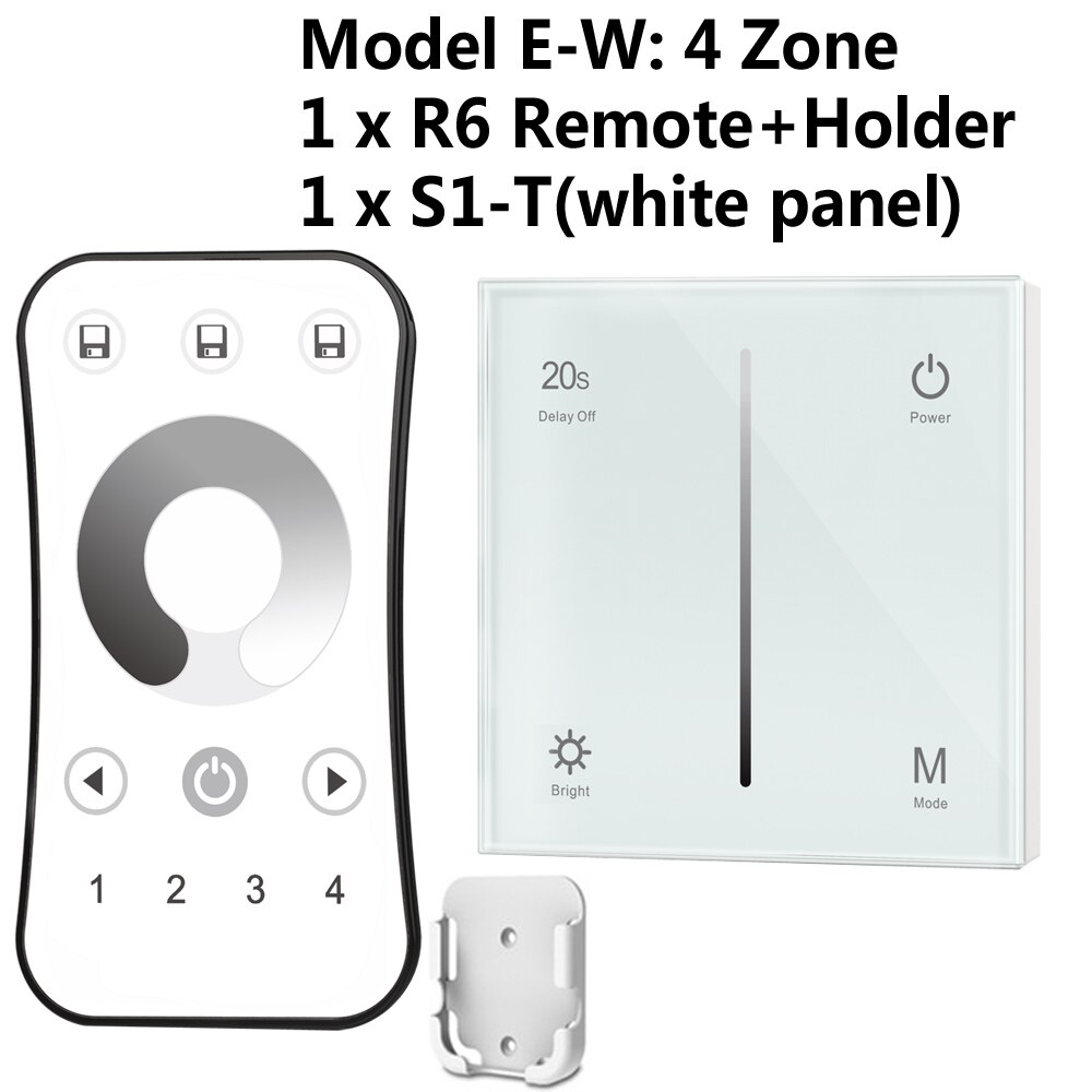 AC Triac LED Dimmer 220V 230V 110V Drahtlose RF Dimmbare Knopf Schalter Mit 2,4G Fernbedienung für Einzelne Farbe LED-lampe Lampen: Modell E Weiß