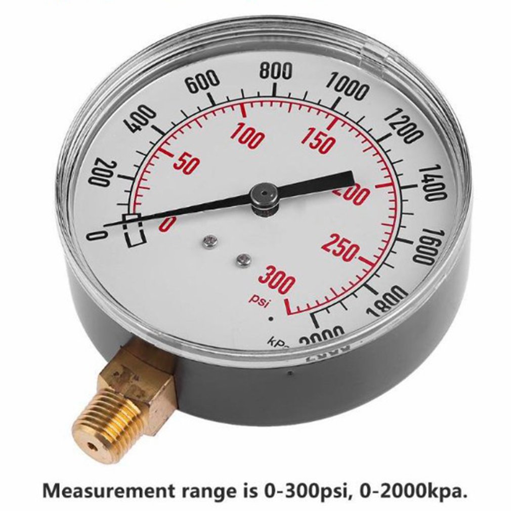TS-Y91 1/4 Inch NPT 0-300psi 20bar Pressure Gauge Air Compressor Pressure Gauge Water Pressure Tester