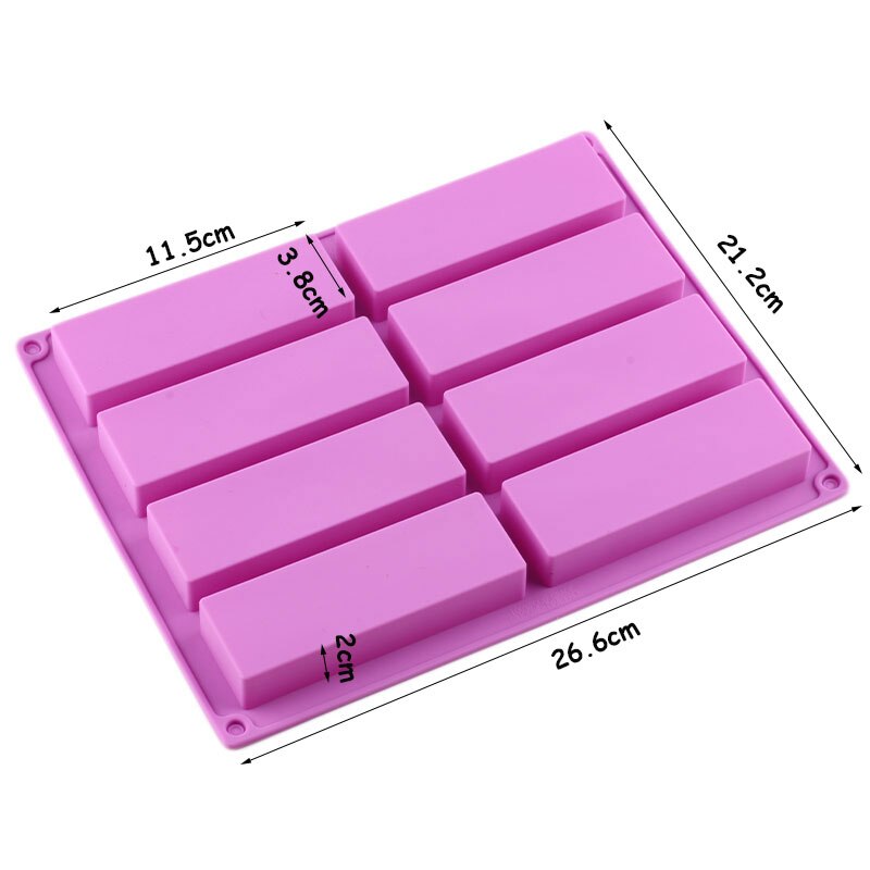 Moldes rectangulares de silicona para hacer dulces y jabón, herramientas de decoración de pasteles, Muffin de Chocolate, bandeja de hielo de gelatina, 2 tamaños