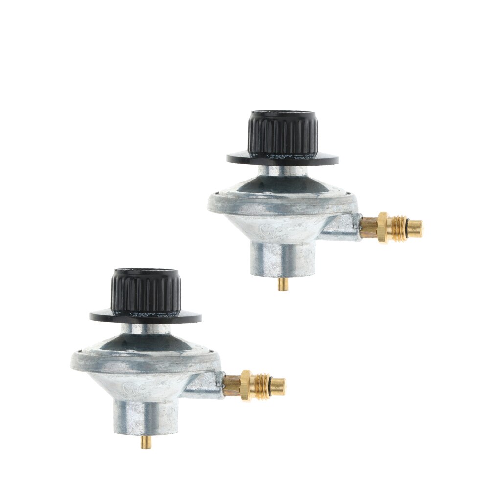 2x 1"-20UNF Propane Gas Tank Regulator Control Valve BBQ Grill Burner Fryer