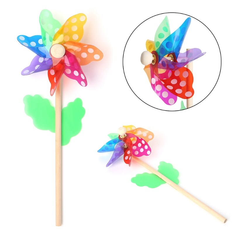 Windmühle Spielzeug freundlicher freundlicher Garten Dekoration 7 Blätter Bunte Freien Spinner