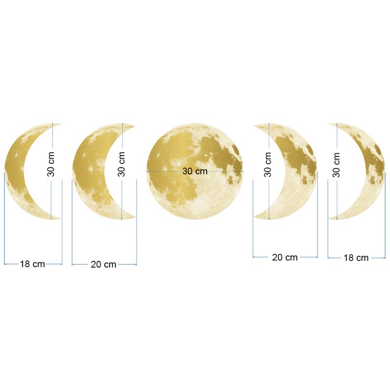 Lichtgevende Maan Fase Diagram 3D Muurstickers Voor Kinderkamer Woonkamer Plant Glow In The Dark Stickers Wall Art home Decor