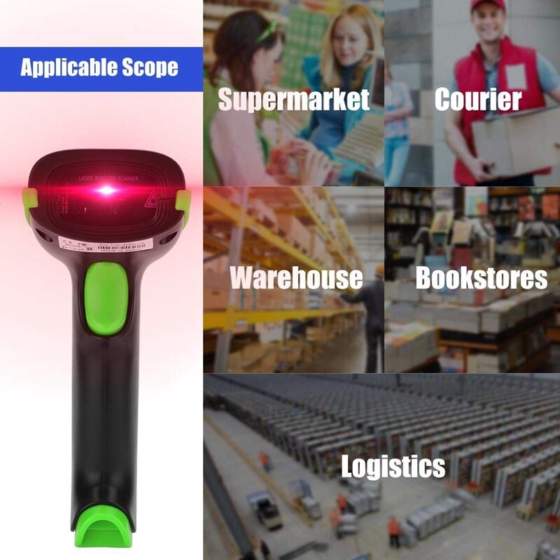 YHD-5100 Barcode Reader with 2.4G Wireless USB Cable, Compatible with IOS/Android/Windows Systems