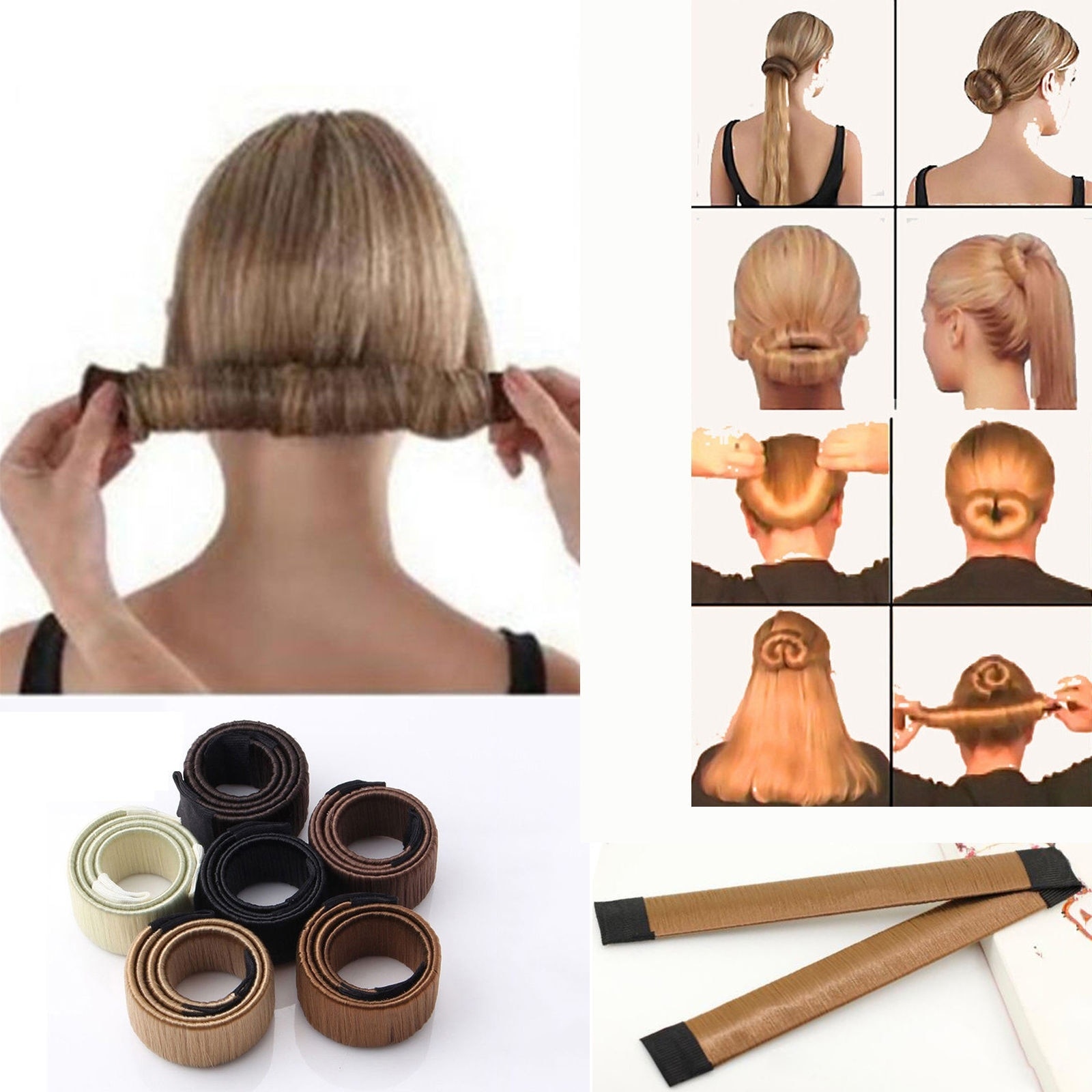 1 pc magiska hår styling fläta syntetiska peruk hår munk flickor kvinnor franska twist diy hårband band bun maker hår tillbehör