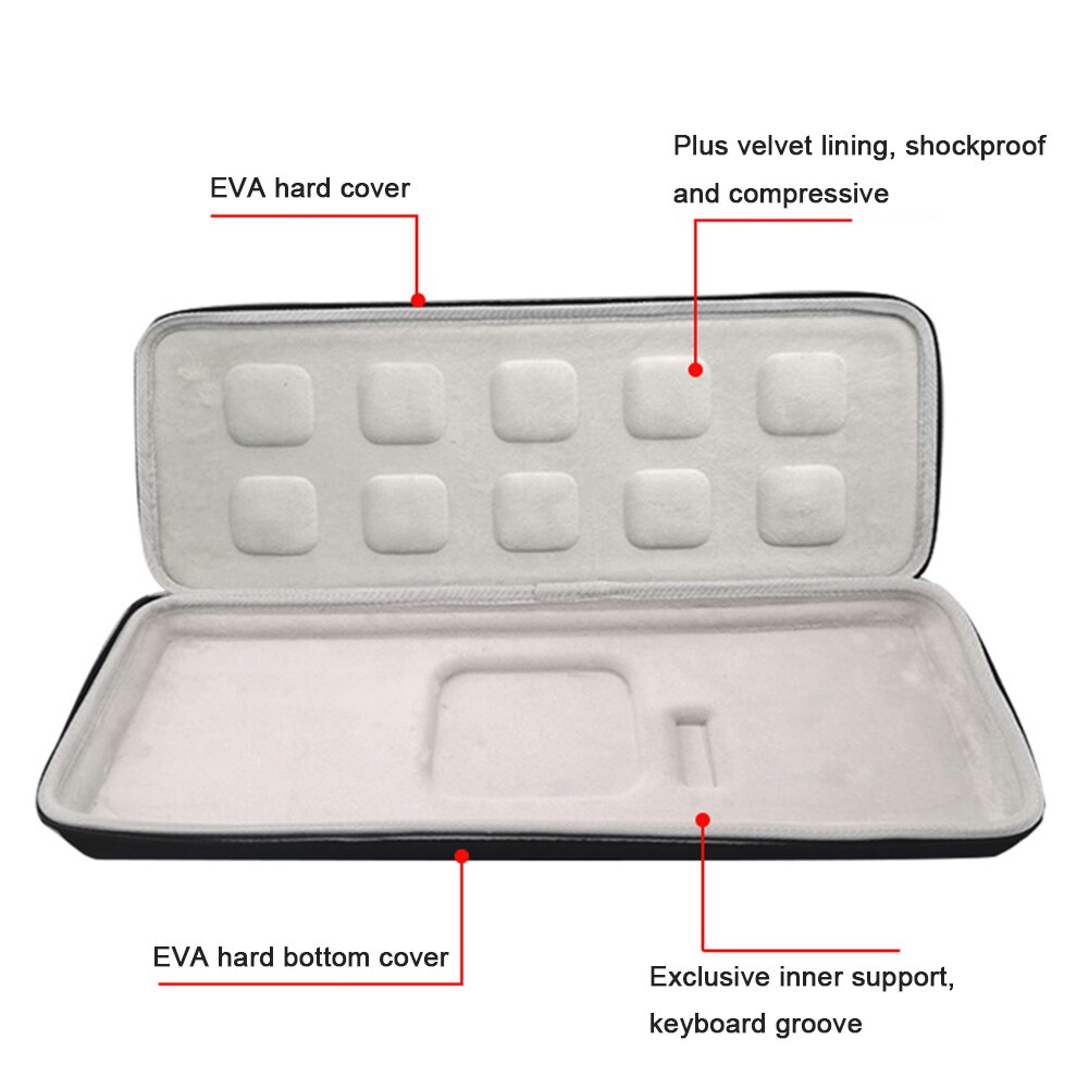 Portable Carrying Case Bag for Logitech MX Keys Waterproof EVA Hard Shell Wireless Mechanical Gaming Keyboard Storage Box