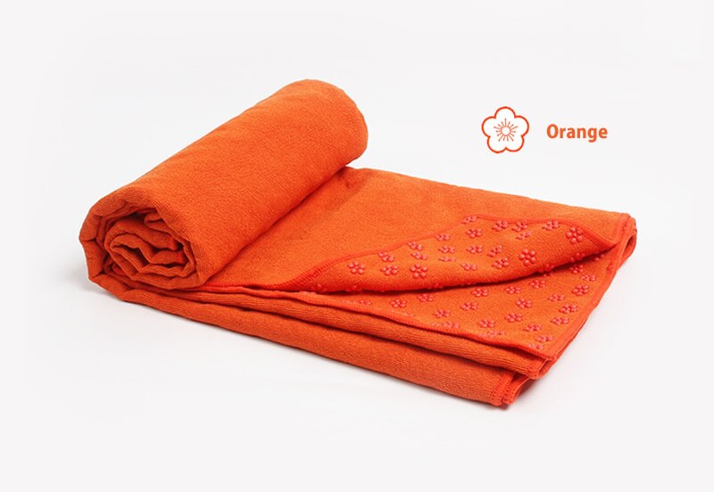 Skridsikker yoga tæpper håndklæde behagelig sport fitness træning gym yoga pilates måttetæppe absorbere svedhåndklæde 183 x 61cm: Orange