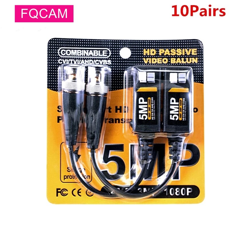 10 Pairs 5MP Cctv Camera Twisted Pair Zender Passieve Video Balun Hd Transceiver Voor 2MP 5MP Ahd Cvi Tvi Cvbs camera