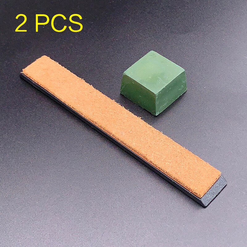 Lederen Artikel Schaar Polijsten Tool Lederen Set Honen Strop Mes Cutter Koeienhuid Strop Polish Riem Slijpen Slijpen Wax: 2 pcs