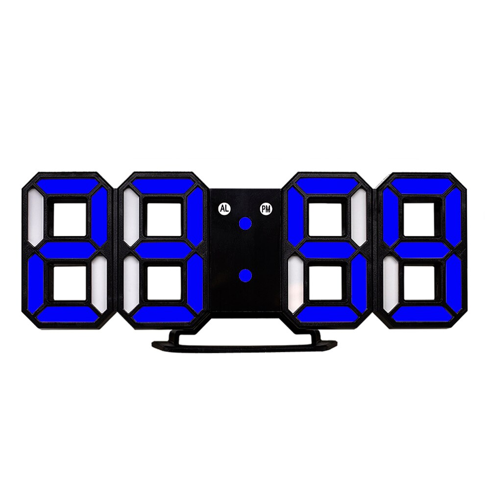 Modern Home Wall Clock Timer 3D LED Digital Wall Clock (White): As Shown