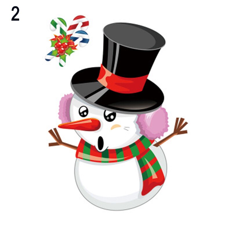 Christmas Window Stickers Christmas Decorations Window Clings DIY Cartoon Sticker Kids Xmas E2S: Blue