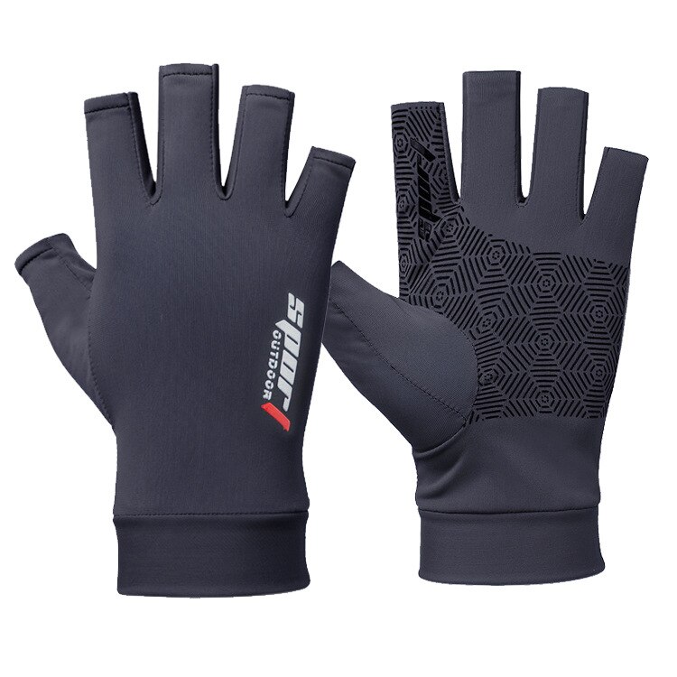 Guantes de Pesca con protección solar para hombre, manoplas de secado rápido transpirables para exteriores, ropa deportiva, verano, FPS 50: Blue