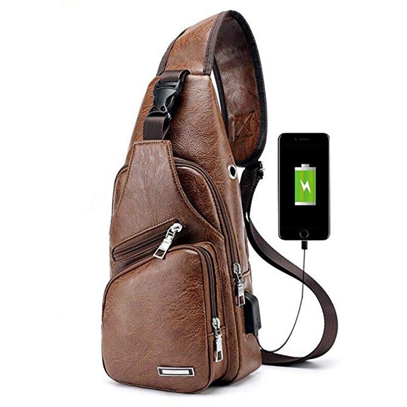 Crossbody Tassen Voor Mannen Korte Trip Sling Borst Bag Casual Messenger Bags Mannelijke Schoudertas Diagonaal Back Pack Bolsos: Light Brown