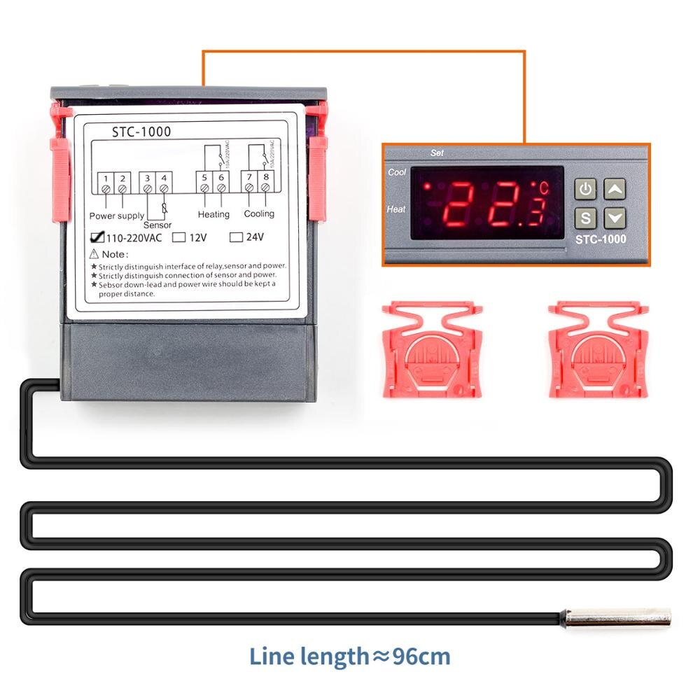 Digitaler Thermostat-Temperaturregler mit 12V-Fühler