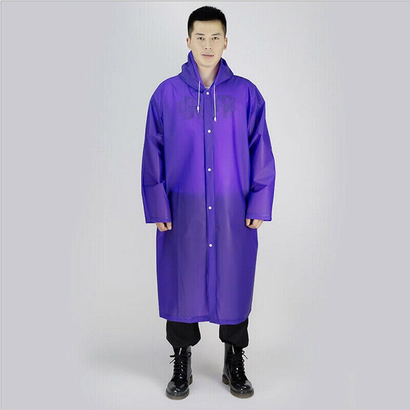 Daily protection hazmat suit Clothing anti-virus Lightweight Rain Jacket Coat Kagoul Hooded Pac A Way Showerproof: Purple 