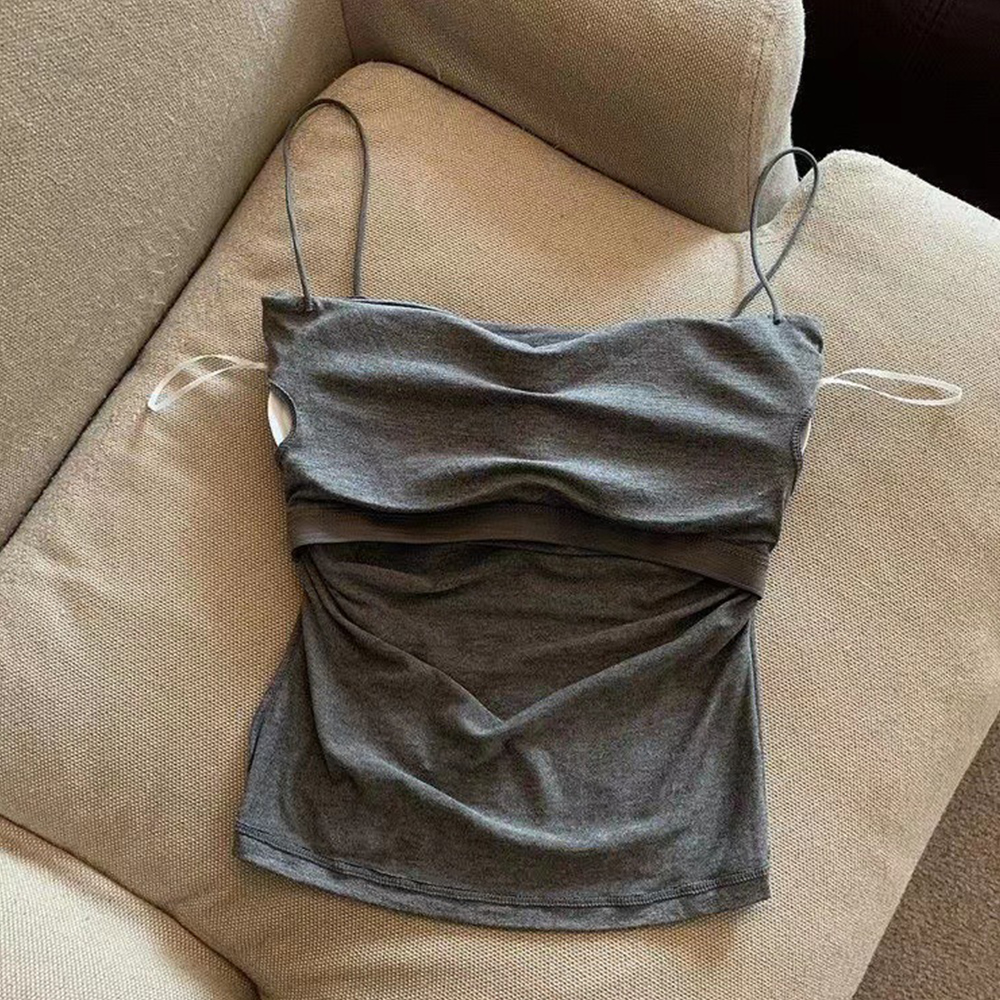 Tanktops Vrouwen Met Ingebouwde Bh Spaghettibands Voor Vrouwen Effen Kleur Casual Zomer Camis Vrouwelijke Koreaanse Stijl