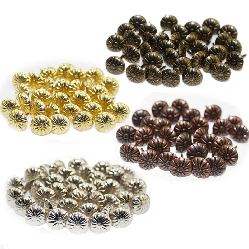 Tachuelas decorativas para muebles antiguos, clavos para tapicería, tablero de corcho para muebles tapizados o proyectos de bricolaje, 100 piezas, N1HF