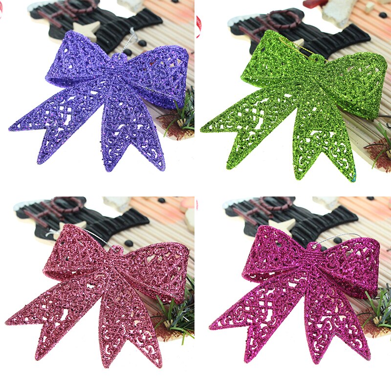 Lazo grande colgante para decoración de Año , lazo grande de oro, plata, rojo brillante, , boda, adornos de árbol de Navidad