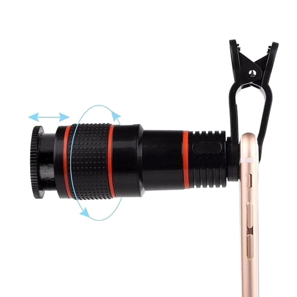 Universal 12X HD Zoom Telescope Phone Camera External Telephoto Lens with Clip Camera External Telephoto Lens with Clip Telescop
