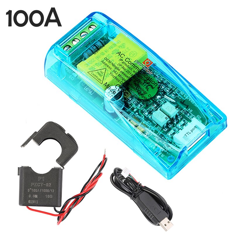 PZEM-004T nouvelle Version puissance énergie Watt mètre AC 220V 100A électricité Volt ampèremètre fréquence Kwh voltmètre pour arduino CT: G268055