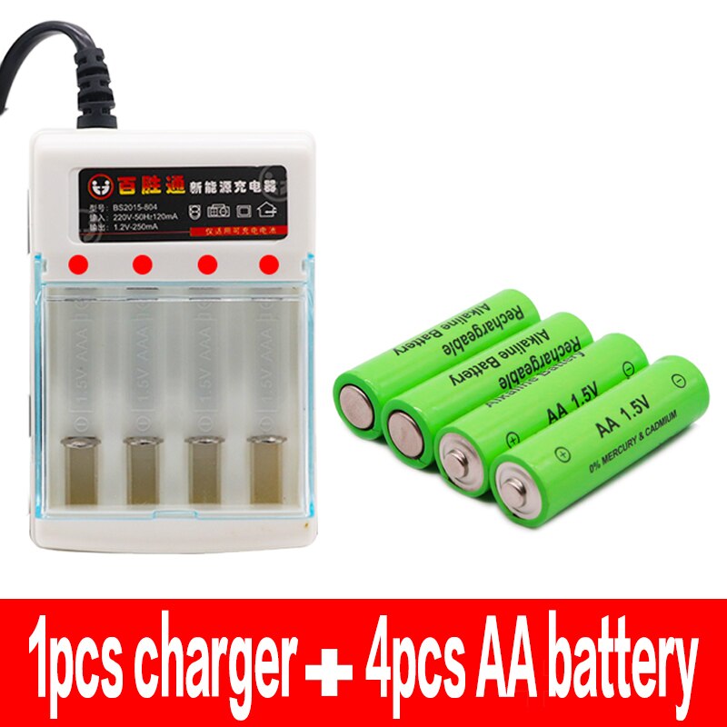 4000 MAH rechargeable battery AA 1.5 V. Rechargeable Alcalinas drummey for toy light emitting diode +charger