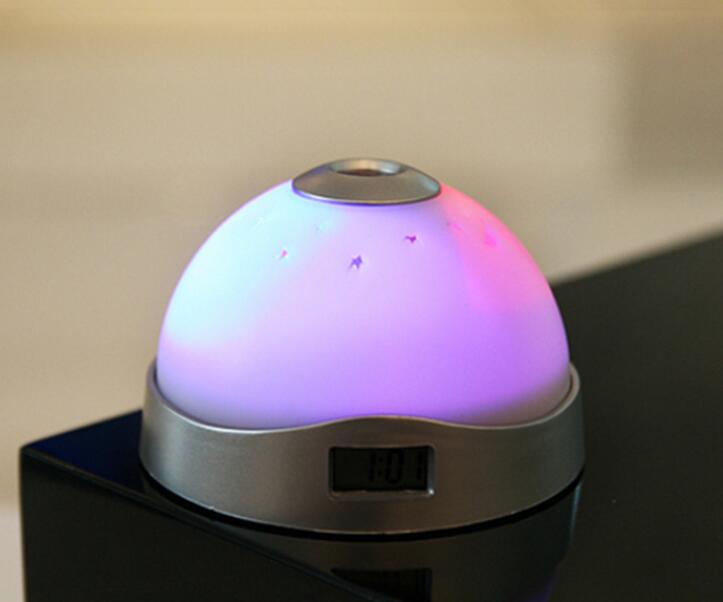 Colorful Dream Projection Clock Shiny LED Moon Star Projector Nightlight Alarm Clock Box Packing