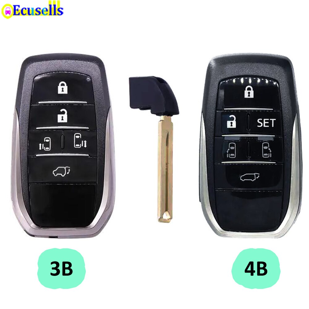 5/6 Knoppen Smart Key Remote Fob Case Sleutel Shell Voor Toyota Alphard Vellfire Met TOY12 Kleine Sleutel
