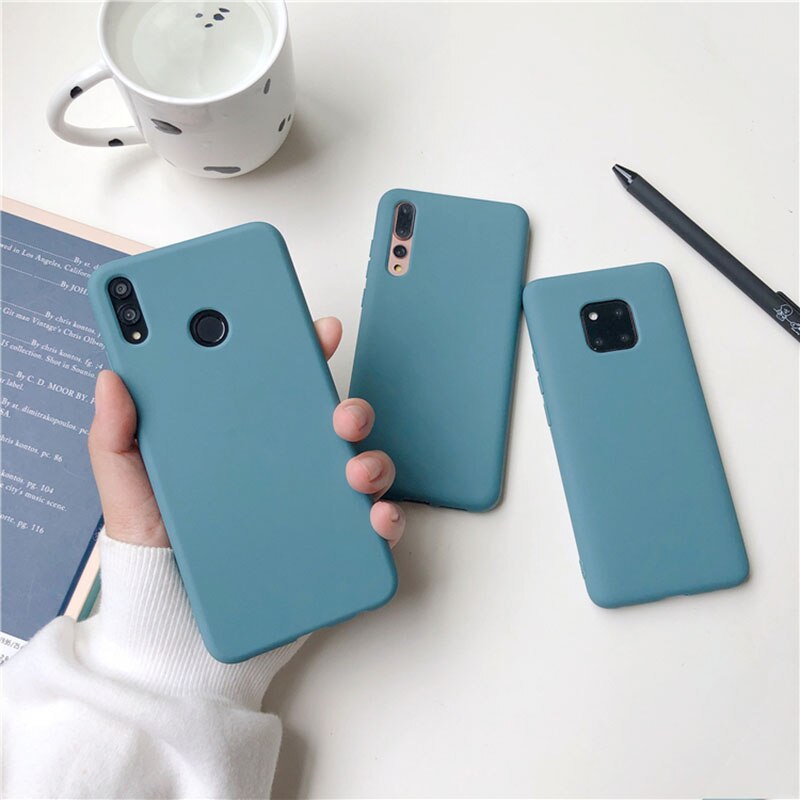 Meer Blauw Matte Soft Tpu Shockproof Case Voor Iphone 6 7 8X11 Xs Xr Max Pro Plus Frosting cover Coque