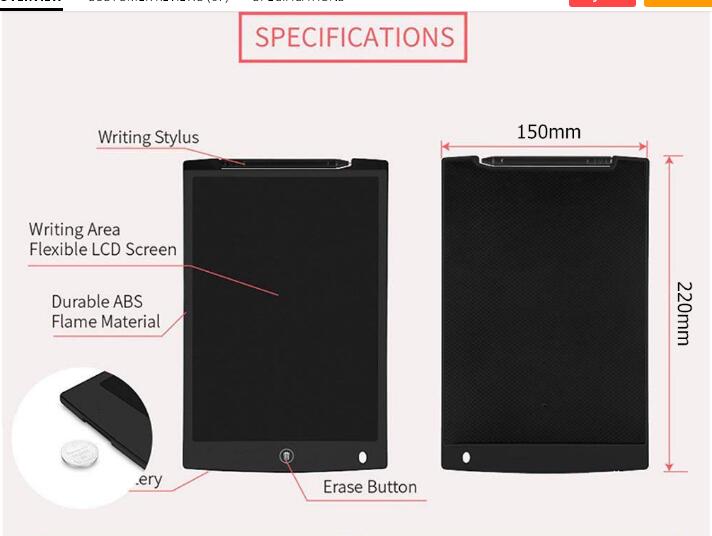 LCD Screen Writing Pad ISU-850 Digital Drawing Pad 8.5 Inches Handwriting Board Portable Electric Board For Office
