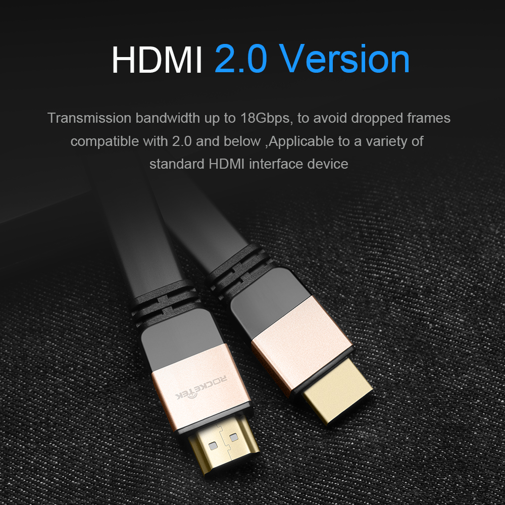 Rocketek Hdmi Kabel Hdmi Naar Hdmi Kabel Hdmi 2.0 4 K 3D 60FPS Kabel Voor Hd Tv Lcd Laptop PS3 projector Computer Kabel 0.5 M 1 M 1.5 M