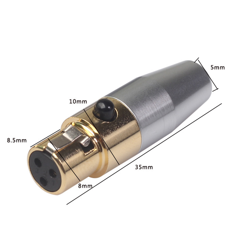 1 Pair Copper Plated Gold-Plated 3-Core MINI XLR Welding Connector DIY Soldering Head for Audio Cables